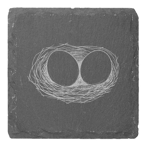 Bird nest slate coasters - 'bird, nest'