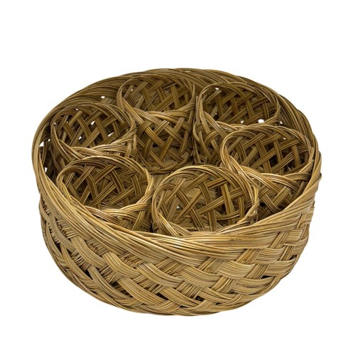 Vtg woven wicker - vtg, coaster