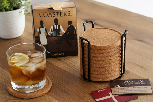 Barvivo cork drink coasters - drink,