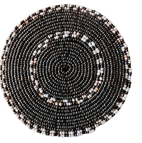 Handmade beaded coaster set - beaded, of