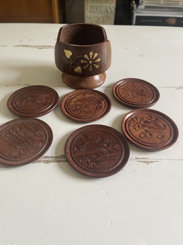 Wooden table coasters - table, 6