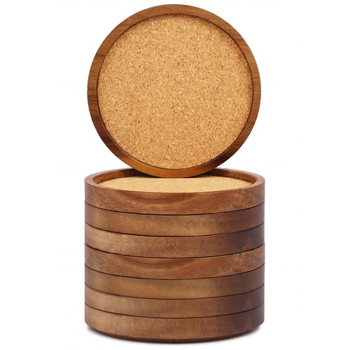 Wooden drink coasters set - coasters,